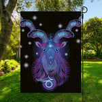 Dark Capricorn Zodiac Sign Print Garden Flag