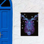Dark Capricorn Zodiac Sign Print Garden Flag
