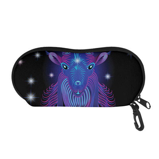 Dark Capricorn Zodiac Sign Print Glasses Case