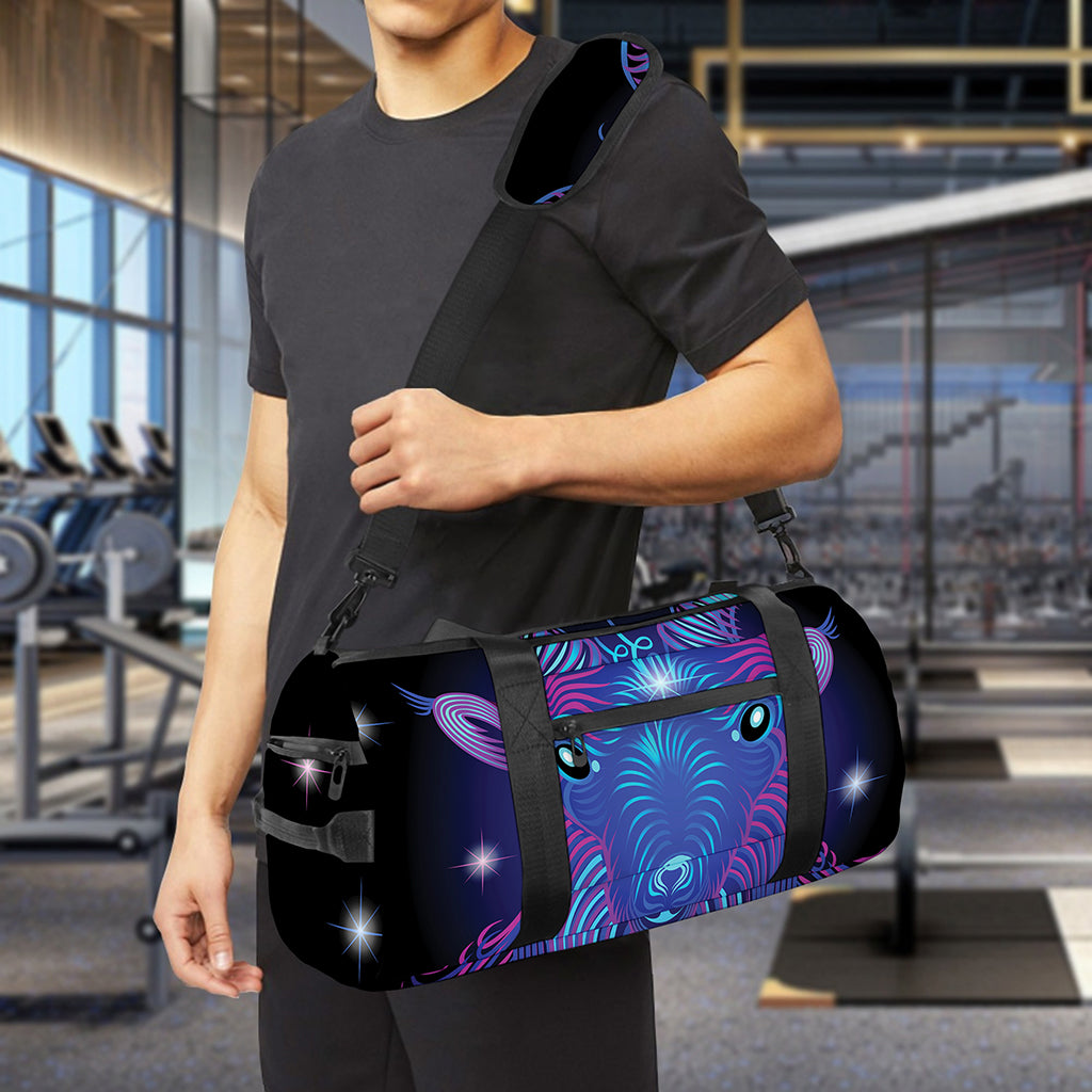 Dark Capricorn Zodiac Sign Print Gym Bag