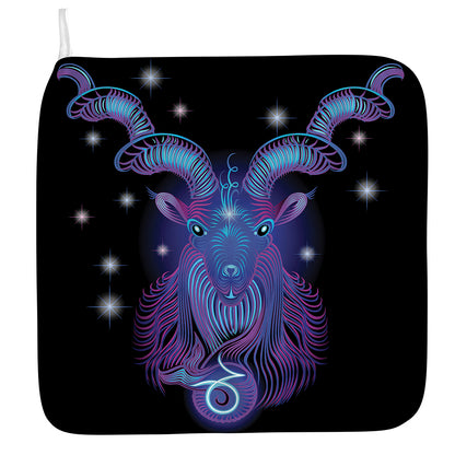 Dark Capricorn Zodiac Sign Print Hand Towel
