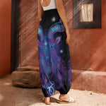 Dark Capricorn Zodiac Sign Print Harem Pants