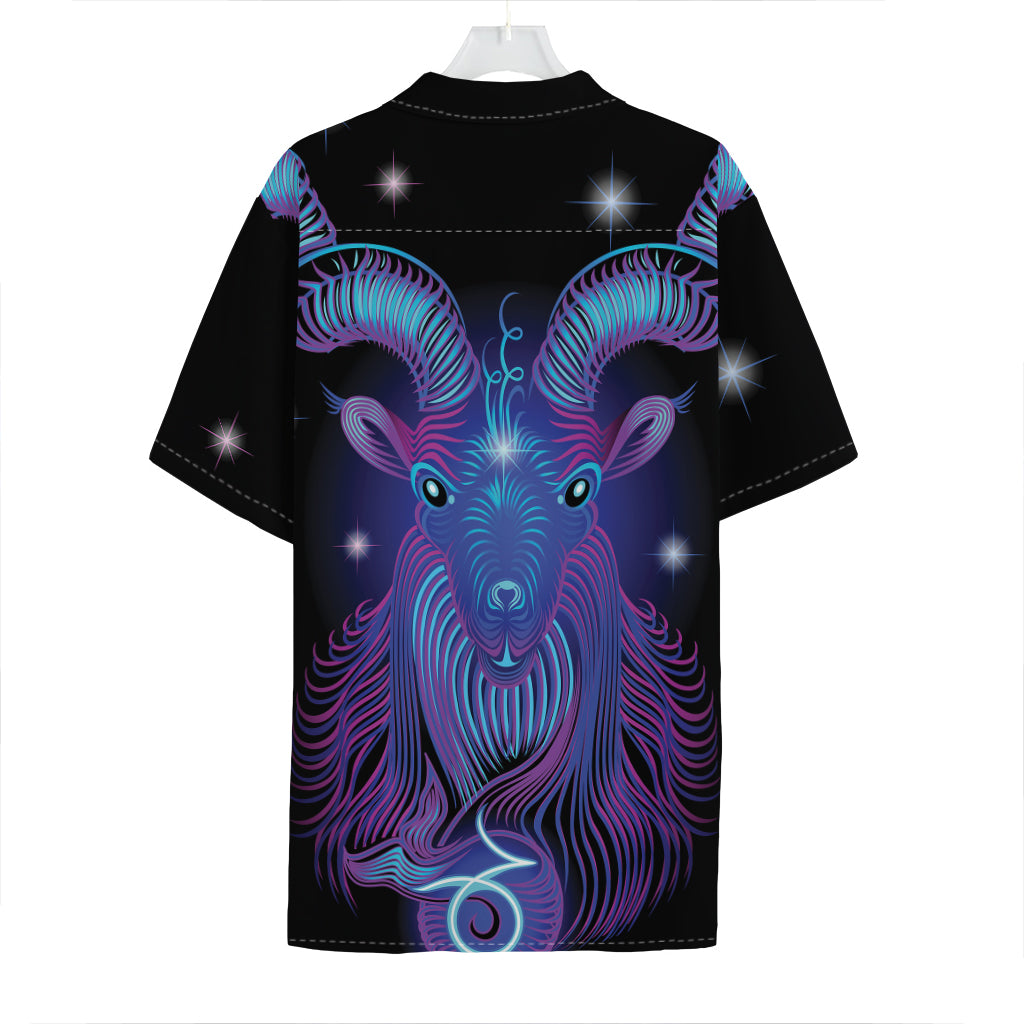 Dark Capricorn Zodiac Sign Print Hawaiian Shirt