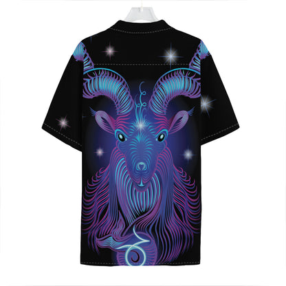 Dark Capricorn Zodiac Sign Print Hawaiian Shirt