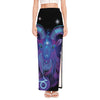 Dark Capricorn Zodiac Sign Print High Slit Maxi Skirt