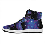 Dark Capricorn Zodiac Sign Print High Top Leather Sneakers