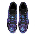 Dark Capricorn Zodiac Sign Print High Top Leather Sneakers
