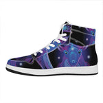 Dark Capricorn Zodiac Sign Print High Top Leather Sneakers