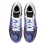 Dark Capricorn Zodiac Sign Print High Top Leather Sneakers