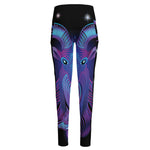 Dark Capricorn Zodiac Sign Print High-Waisted Pocket Leggings