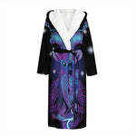 Dark Capricorn Zodiac Sign Print Hooded Bathrobe