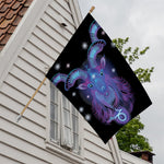 Dark Capricorn Zodiac Sign Print House Flag