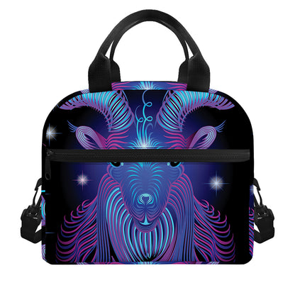 Dark Capricorn Zodiac Sign Print Insulated Lunch Bag