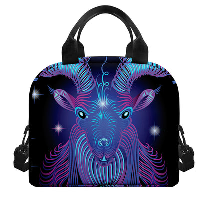 Dark Capricorn Zodiac Sign Print Insulated Lunch Bag