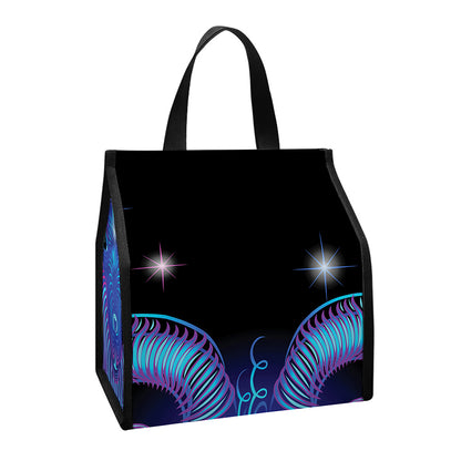 Dark Capricorn Zodiac Sign Print Insulated Lunch Tote