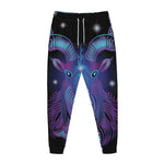 Dark Capricorn Zodiac Sign Print Jogger Pants