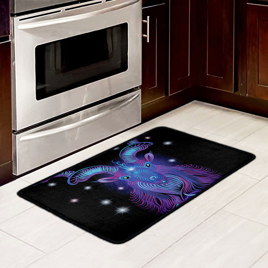 Dark Capricorn Zodiac Sign Print Kitchen Mat