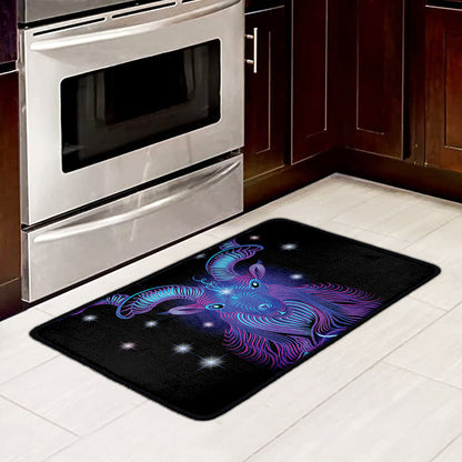 Dark Capricorn Zodiac Sign Print Kitchen Mat