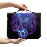 Dark Capricorn Zodiac Sign Print Leather Bible Cover