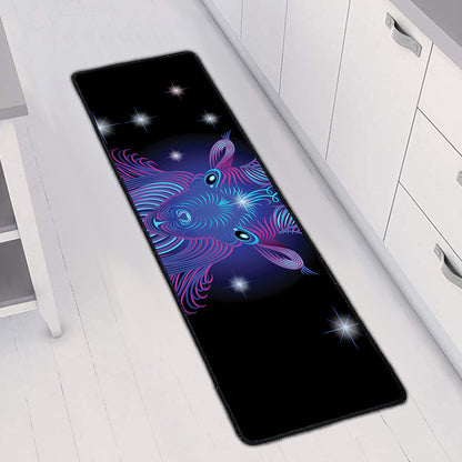 Dark Capricorn Zodiac Sign Print Long Kitchen Mat