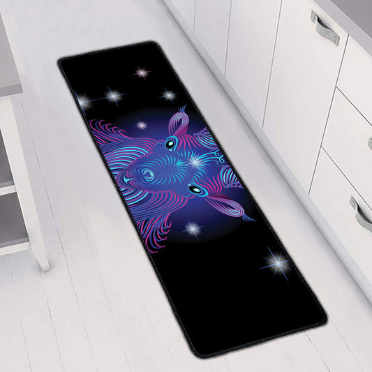 Dark Capricorn Zodiac Sign Print Long Kitchen Mat