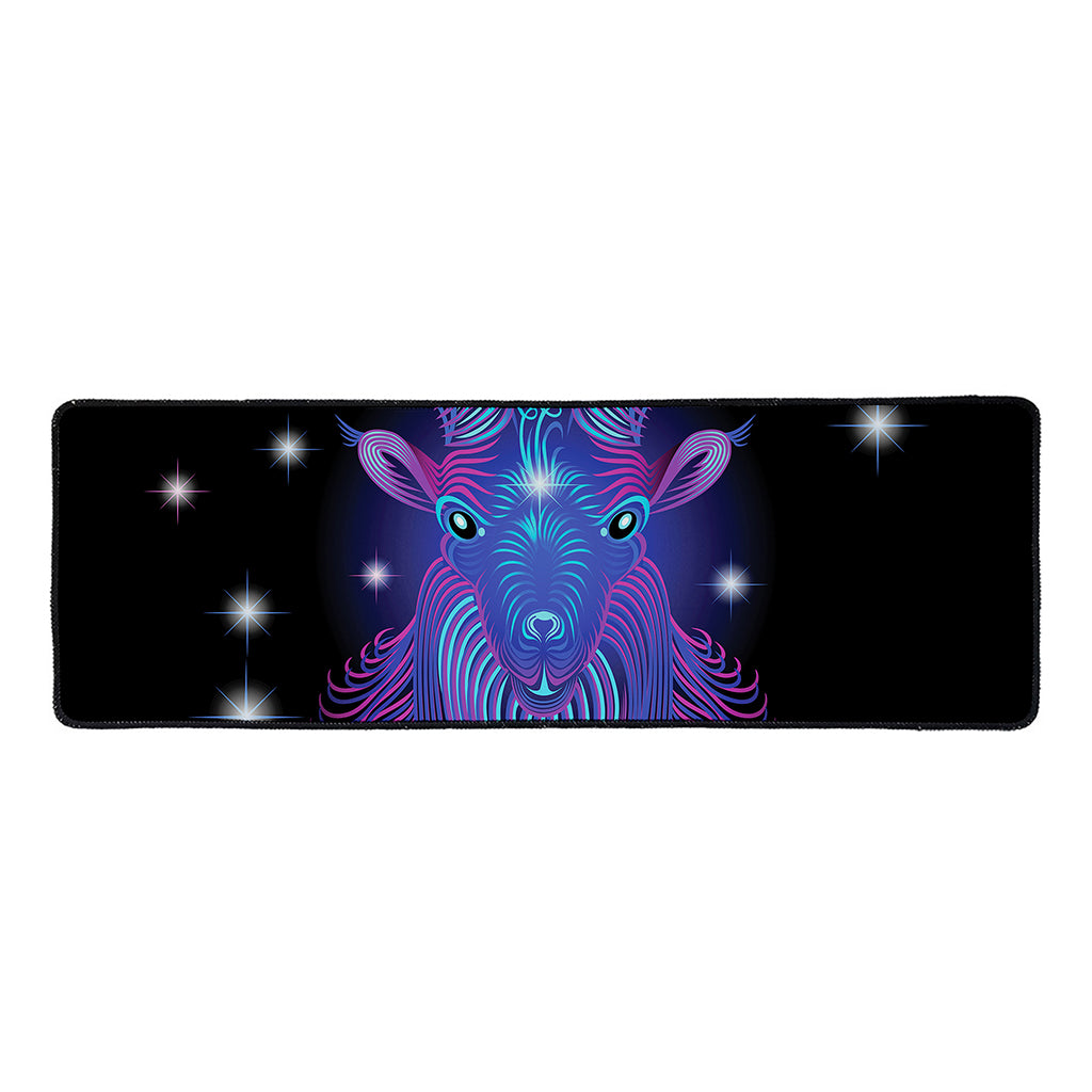 Dark Capricorn Zodiac Sign Print Long Kitchen Mat