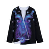 Dark Capricorn Zodiac Sign Print Long Sleeve Short Coat