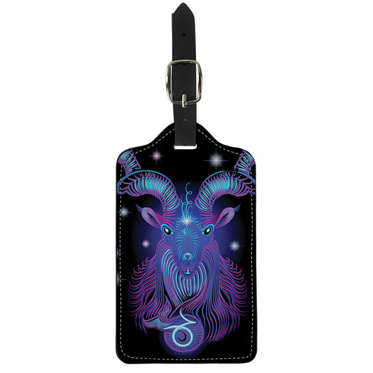 Dark Capricorn Zodiac Sign Print Luggage Tag
