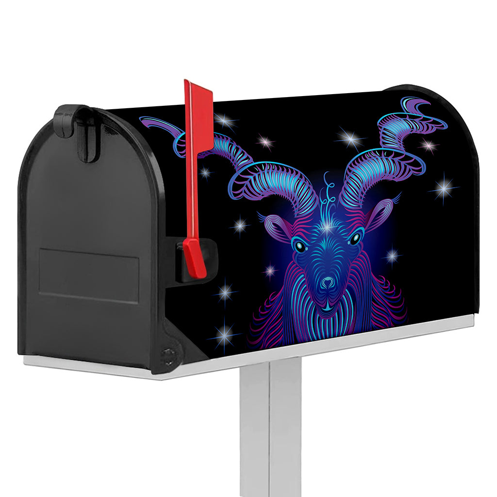 Dark Capricorn Zodiac Sign Print Mailbox Cover