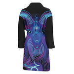 Dark Capricorn Zodiac Sign Print Men's Bathrobe