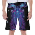 Dark Capricorn Zodiac Sign Print Men's Beach Shorts