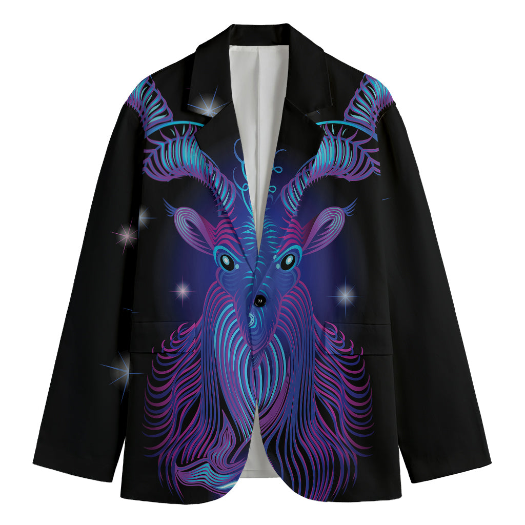 Dark Capricorn Zodiac Sign Print Men's Blazer