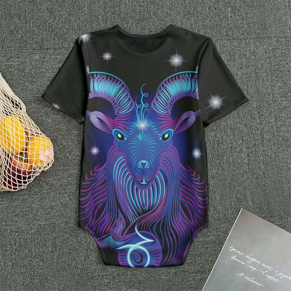 Dark Capricorn Zodiac Sign Print Men's Bodysuit