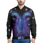 Dark Capricorn Zodiac Sign Print Men's Bomber Jacket