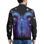 Dark Capricorn Zodiac Sign Print Men's Bomber Jacket