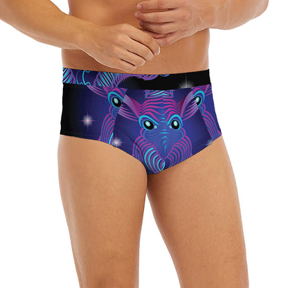 Dark Capricorn Zodiac Sign Print Men's Briefs