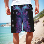 Dark Capricorn Zodiac Sign Print Men's Cargo Shorts