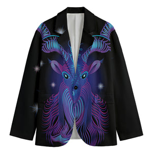 Dark Capricorn Zodiac Sign Print Men's Cotton Blazer