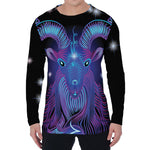 Dark Capricorn Zodiac Sign Print Men's Long Sleeve T-Shirt