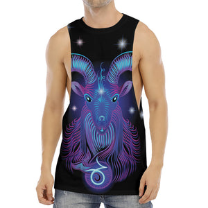 Dark Capricorn Zodiac Sign Print Men's Muscle Tank Top