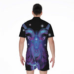 Dark Capricorn Zodiac Sign Print Men's Rompers