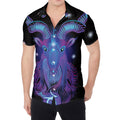 Dark Capricorn Zodiac Sign Print Men's Shirt