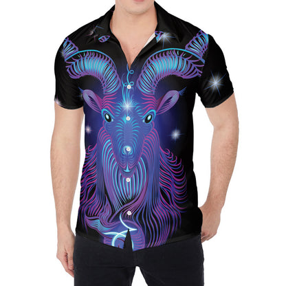 Dark Capricorn Zodiac Sign Print Men's Shirt
