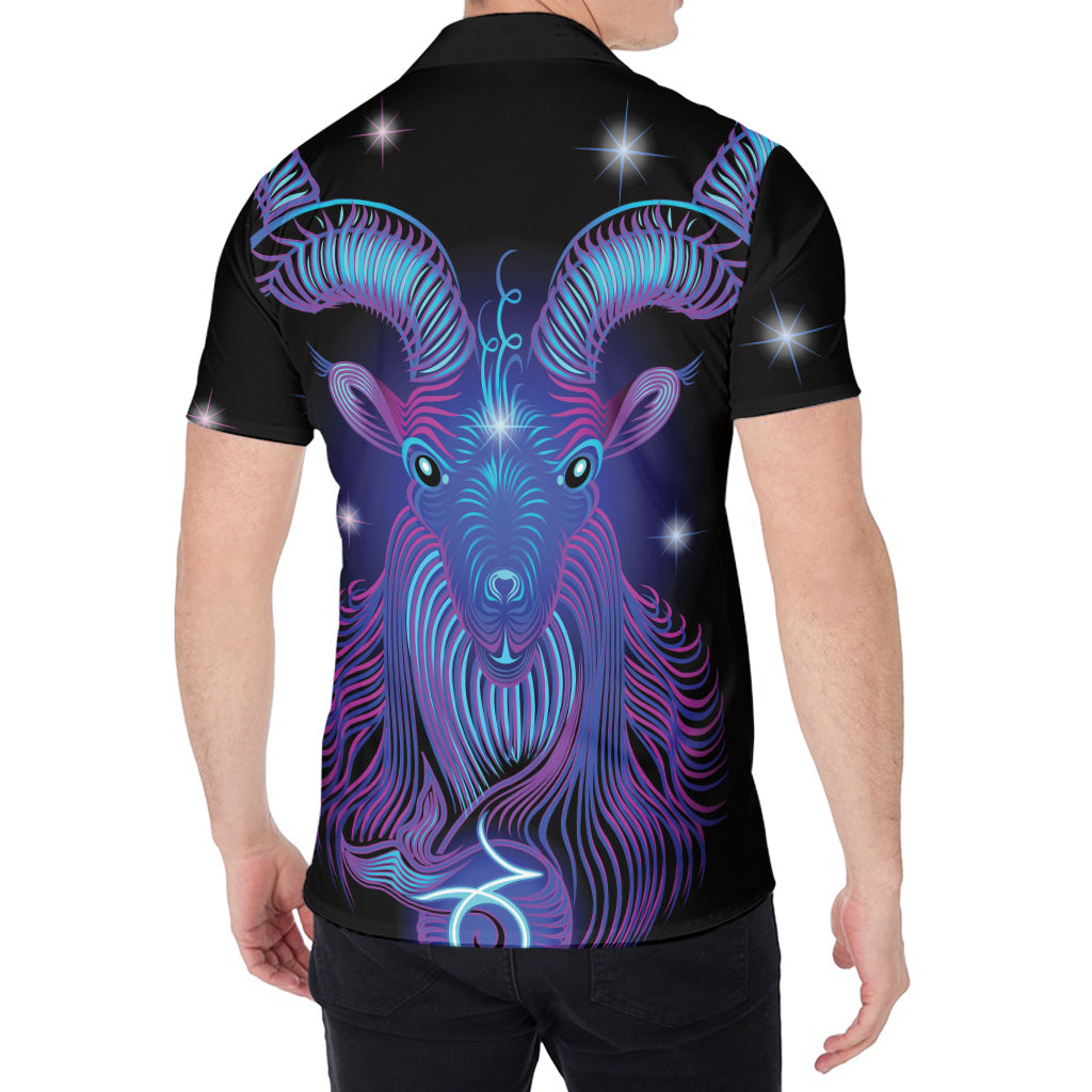 Dark Capricorn Zodiac Sign Print Men's Shirt