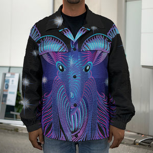 Dark Capricorn Zodiac Sign Print Men's Shirt Jacket