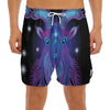 Dark Capricorn Zodiac Sign Print Men's Split Running Shorts