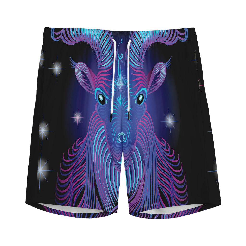 Dark Capricorn Zodiac Sign Print Men's Sports Shorts