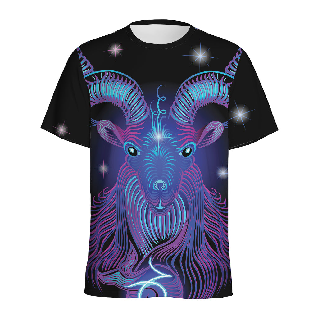 Dark Capricorn Zodiac Sign Print Men's Sports T-Shirt