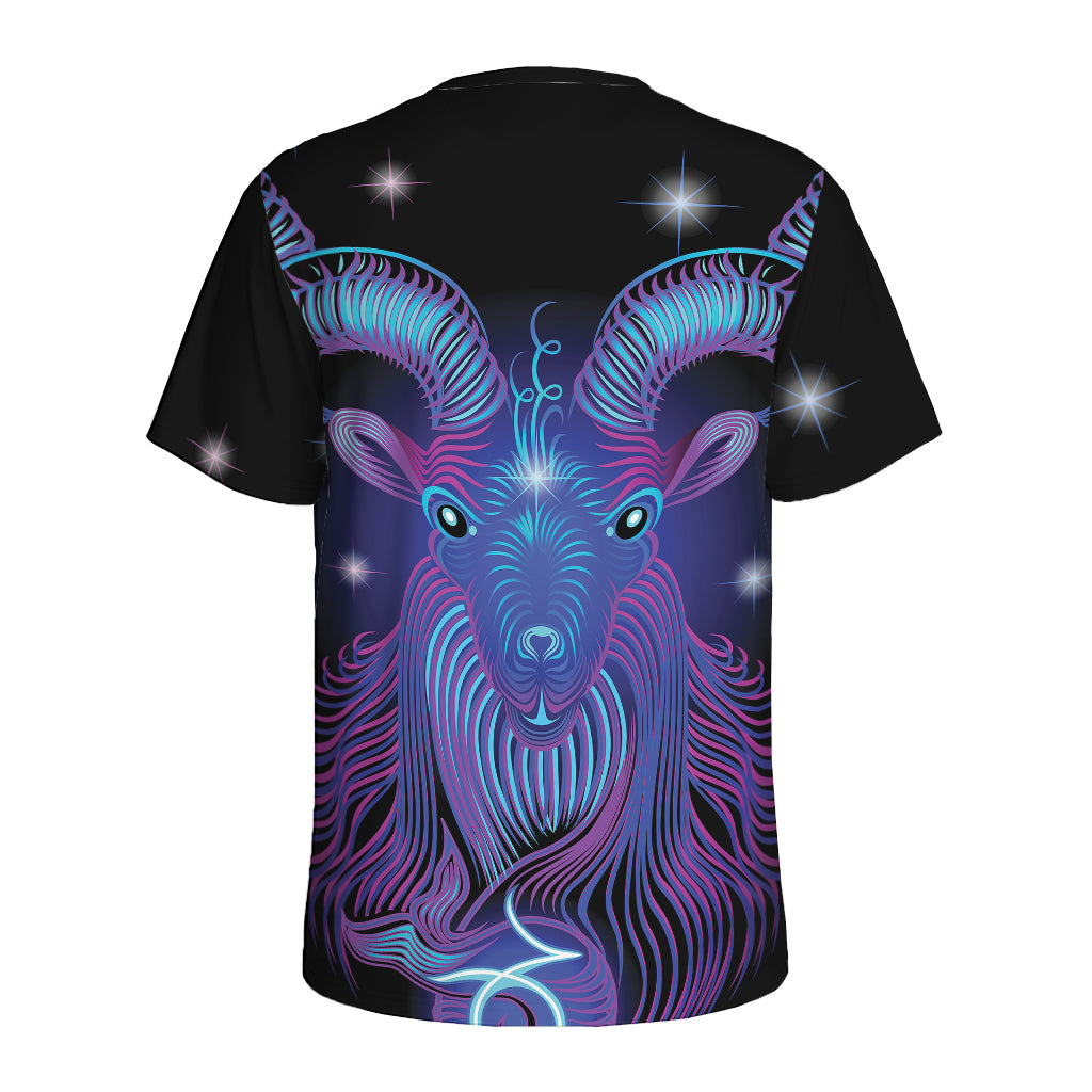 Dark Capricorn Zodiac Sign Print Men's Sports T-Shirt