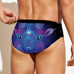 Dark Capricorn Zodiac Sign Print Men's Swim Briefs